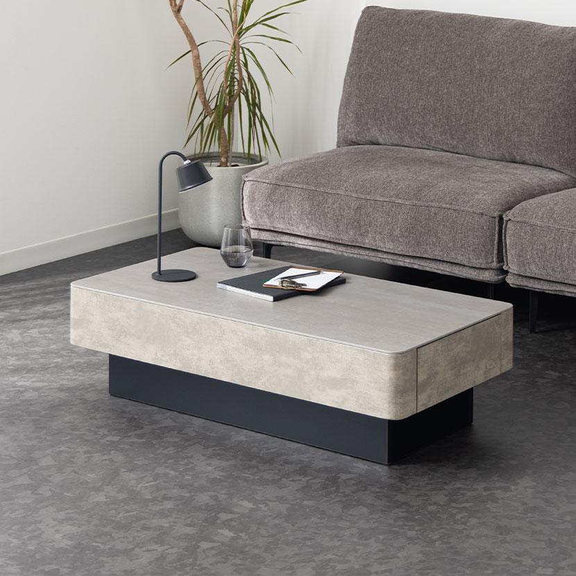 ローテーブル オーヴ ORV 収納 引き出し セラミック 大理石柄 座卓