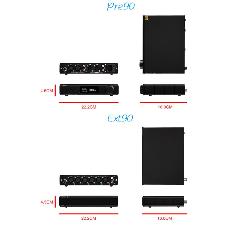 Topping Pre90 プリアンプ & Ext90 入力拡張器 インプット