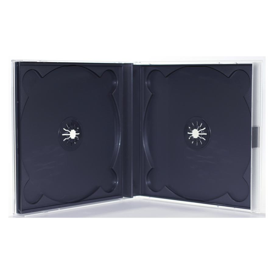 日本製CDケース 17mm厚2枚収納DUOケース ブラック 1個 CD DVD