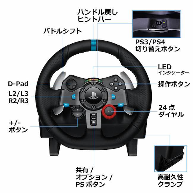 ロジクールG ステアリングコントローラー Logicool G G29 PS5 / PS4