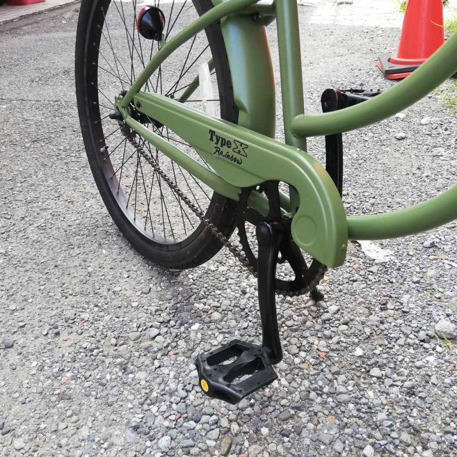 自転車 RAINBOW 26TYPE-X-Stretch アーミーグリーン×ブラックリム