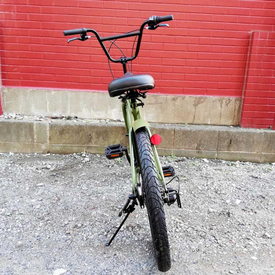 自転車 24KB-6SPEED マットカーキー レインボー ビーチクルーザー 24