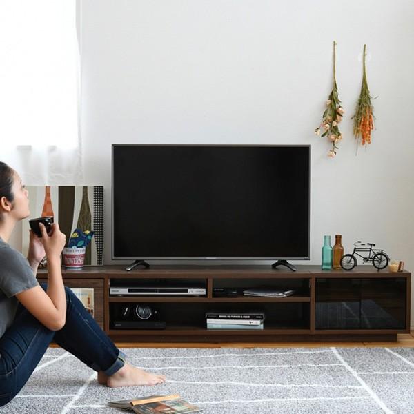 テレビ台 ローボード 組み合わせ収納 ガラス扉／引出しタイプ 幅180cm