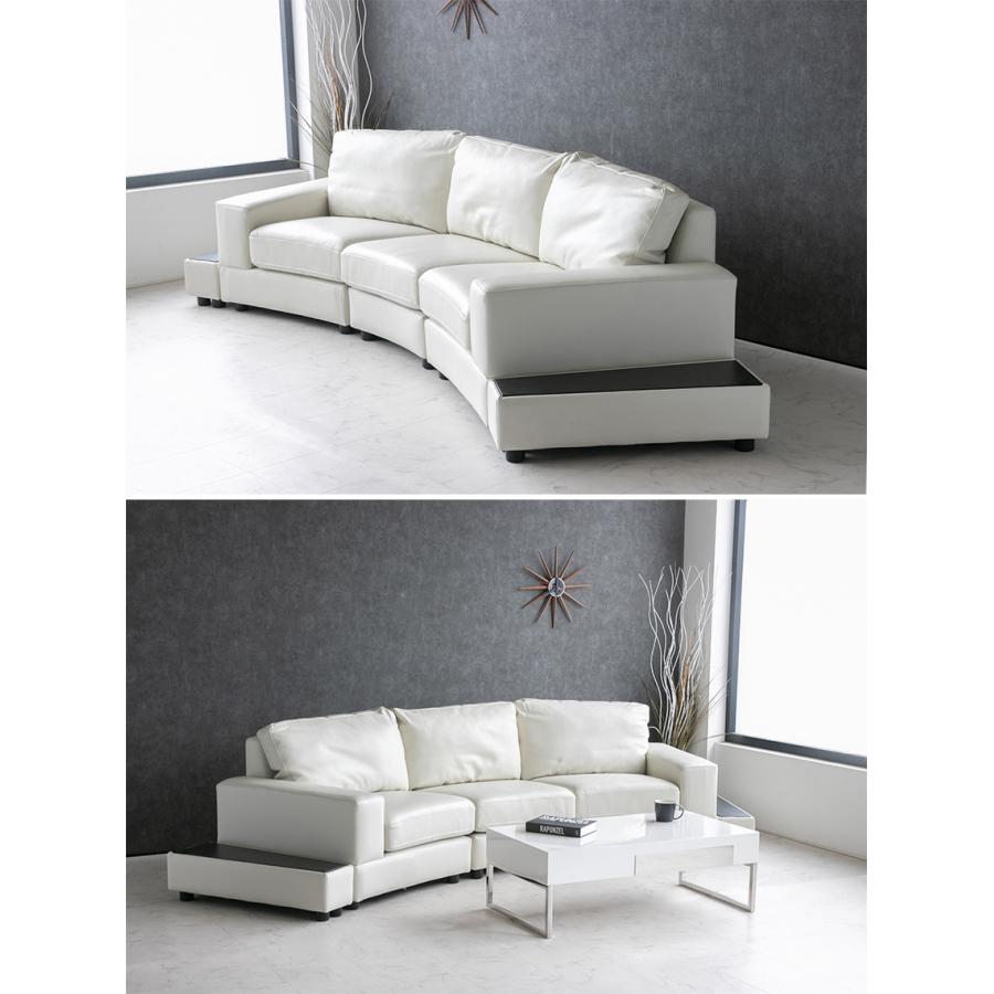 ソファ ソファー 本革 レザー 3人掛け ラウンドソファ モダン おしゃれ