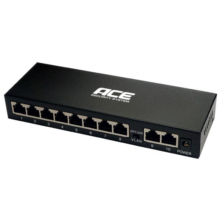 ACE ギガビット対応 PoEスイッチングハブ 10ポート 8PoE+2Uplink PoE+