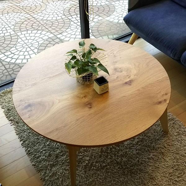 こたつ こたつテーブル テーブル 丸型 円形 直径 90cm ナチュラル 折れ