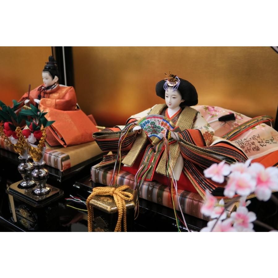 雛人形 安藤桂甫作京雛十番帯地上親王飾りNo.11（金箔12号三曲安芸金