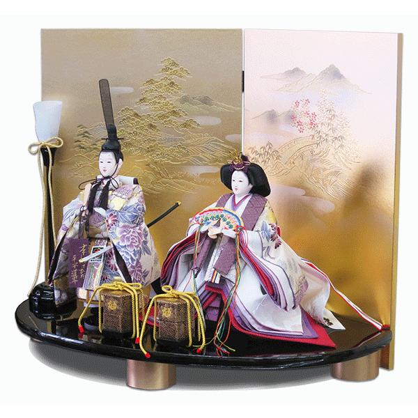 雛人形 ひな人形 立雛 道翠作 金彩京友禅 親王飾り コンパクト