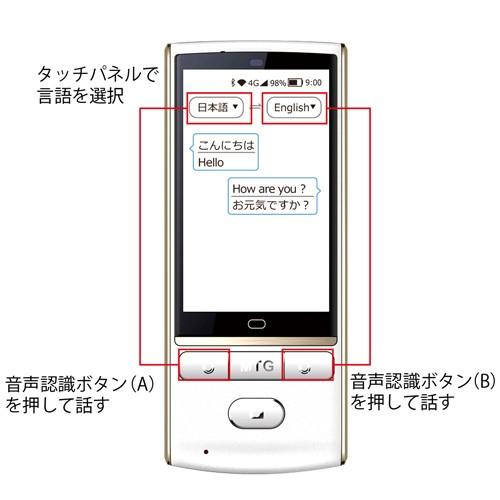 翻訳機 オフライン翻訳 半永久使用可能 グローバルデータSIM付 AI双方