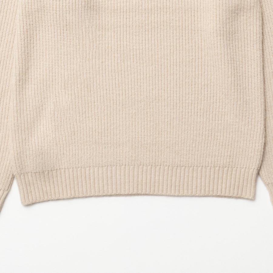 NAVY 快適ニット 畦ハーフジップ メンズ セーター ストレッチ ウール