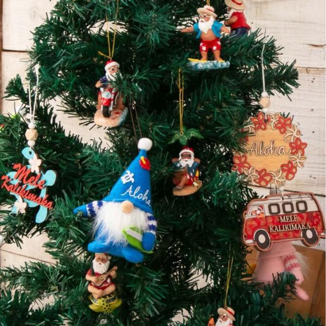ハワイアンサンタ】 ツリーオーナメント【ハワイ/ハワイアン/サンタ