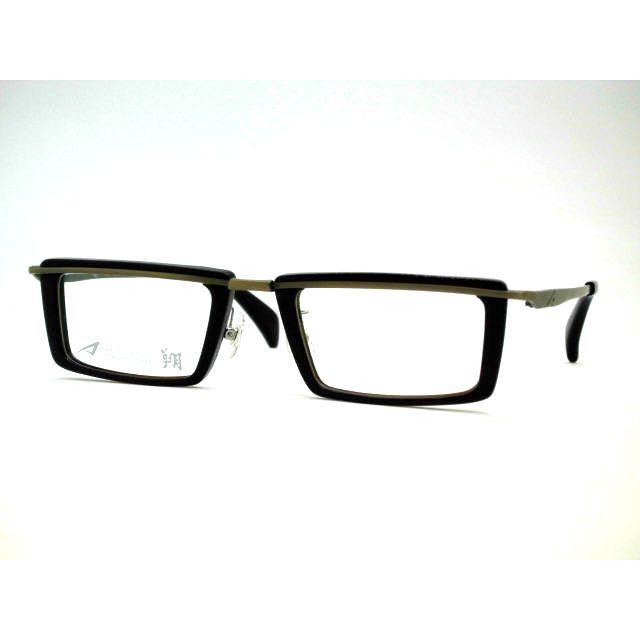日本製 クラシック小さめコンビ四角メガネ チタンセルコンビフレーム