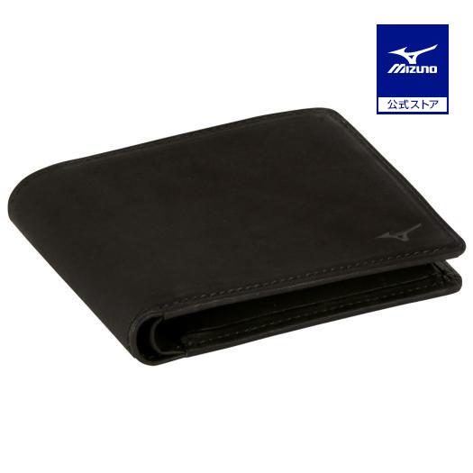 MIZUNO（ミズノ） ミズノ公式 グラブ革二つ折り財布 ブラック : ミズノ