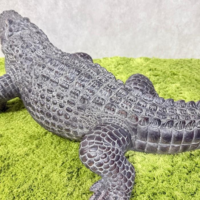 置物 餌を待つワニ 特大 横幅79.5cm 鰐 woobia 巨大オブジェ おしゃれ