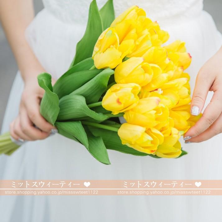 ブライダル ウエディングブーケ チューリップ ウェディング 造花 前