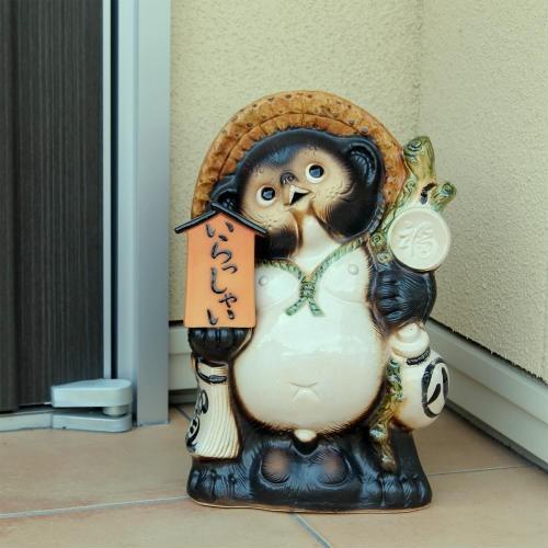 ポイント5倍][名入れ]信楽焼 狸 傘立て 表札 たぬきの傘たて 13号