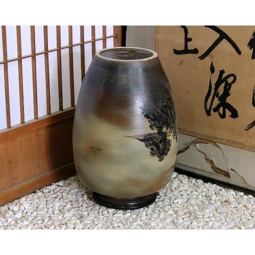 在庫数限り 信楽焼 大きな 花瓶 山絵 大壷 18号 おしゃれ 大壺 つぼ