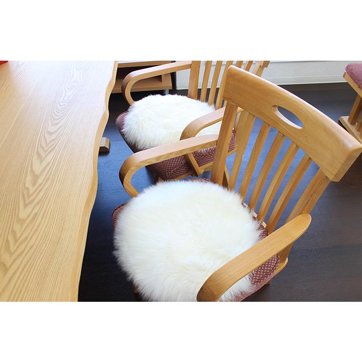 ムートン クッション チェアクッション 長毛ピースクッション 丸型38