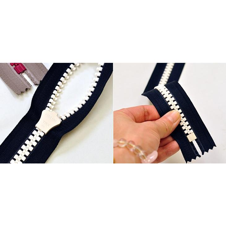 YKK バイカラービスロンファスナー 40cm おしゃれなトーンのバイカラー