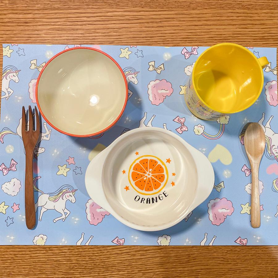 ランチョンマット(35cm×25cm) 2枚セット ビニール素材 撥水 ユニコーン