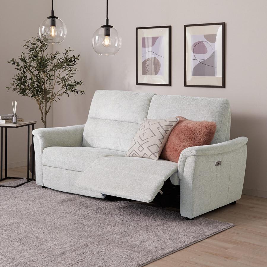 ニトリ（NITORI） 3人掛け電動布張りリクライニングソファ(KK6133 LGY