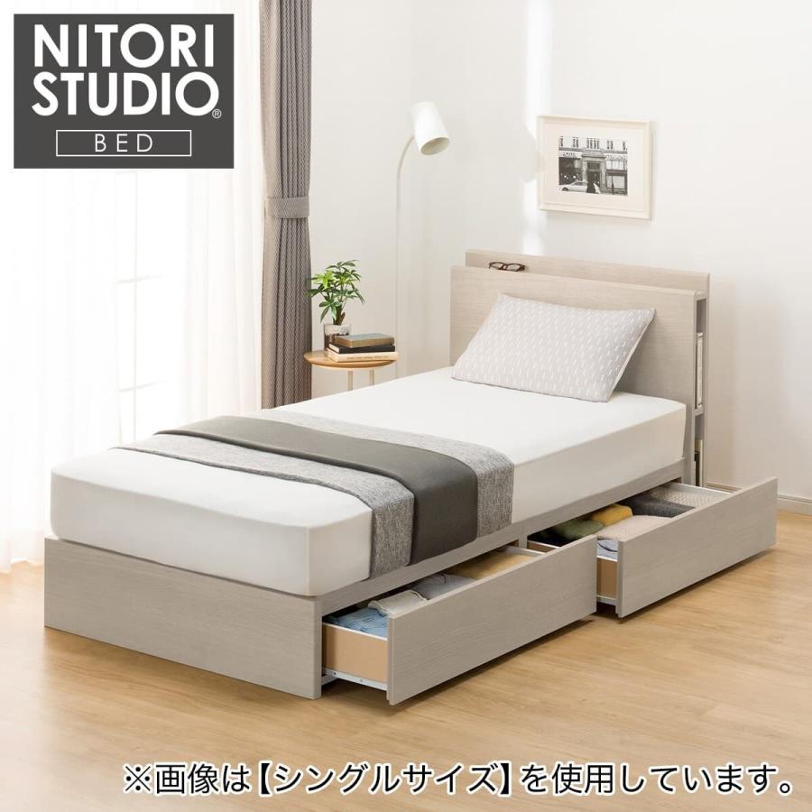 ニトリ（NITORI） セミダブル 棚・サイド収納付きベッドフレーム(NS