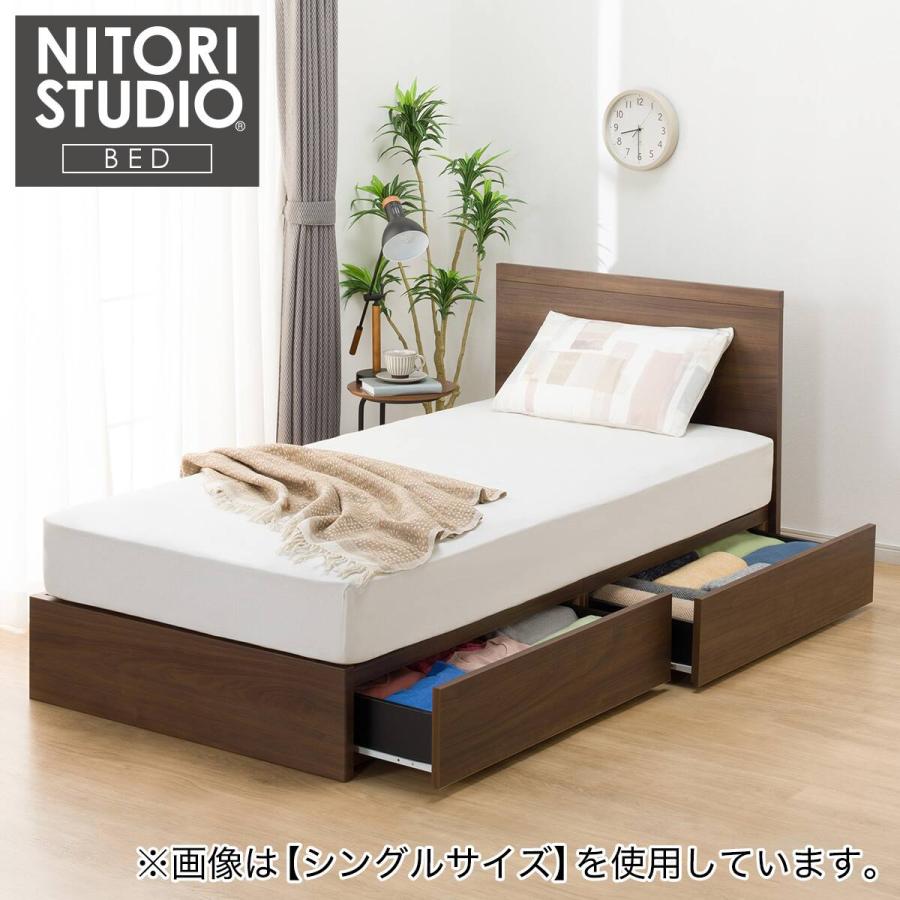 ニトリ（NITORI） セミダブル 収納付きベッドフレーム(NS-001 浅型