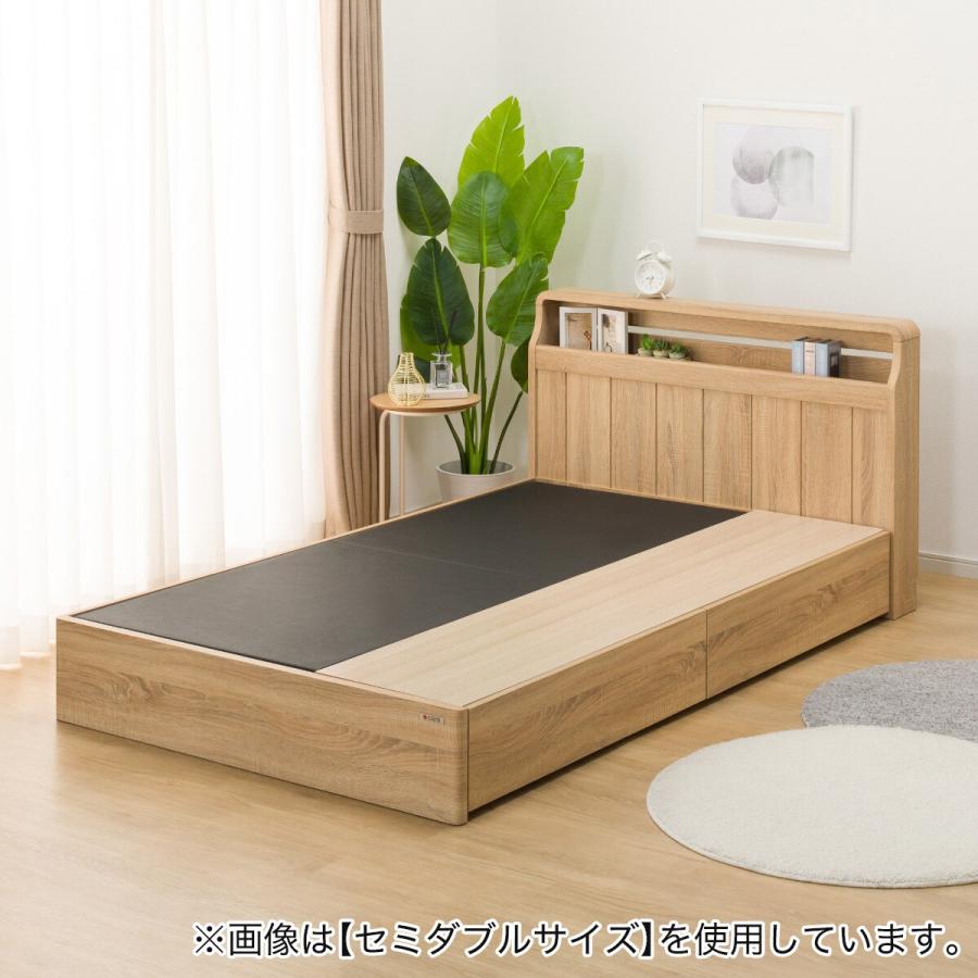 ニトリ（NITORI） ベッド ダブル アンティーク調 棚付きベッドフレーム