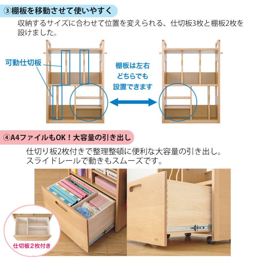浜本工芸 No.15マルチラック 収納棚 引き出し 学習用品 ランドセル