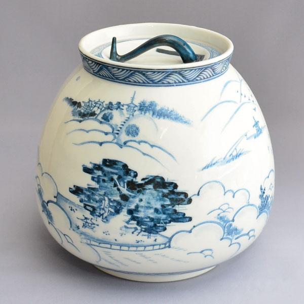 水指 茶道具 石崎英治 作 近江八景芋頭水指 : 茶道具専門店 (有)菊池