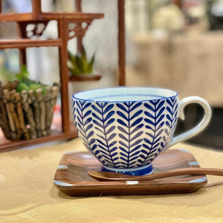 スープカップ カフェオレボウル マグ スープ 皿 スープ皿 青花 染付