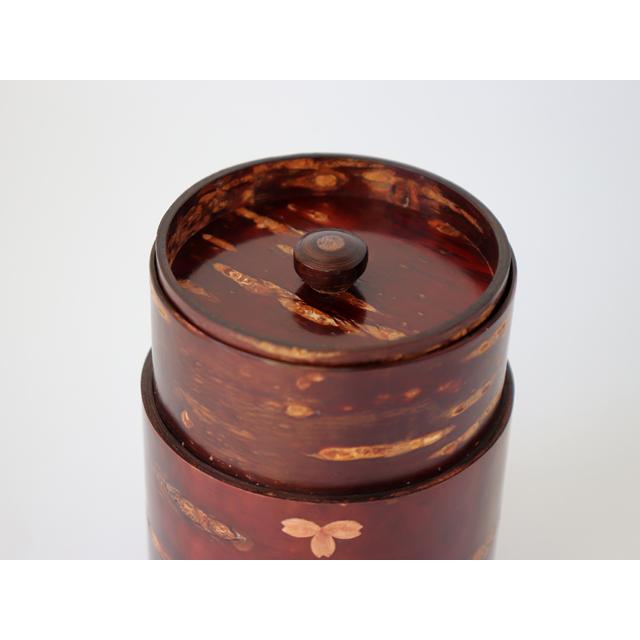 角館 伝四郎 桜皮細工 総皮茶筒 大 散花 : 雑貨のお店セレクト