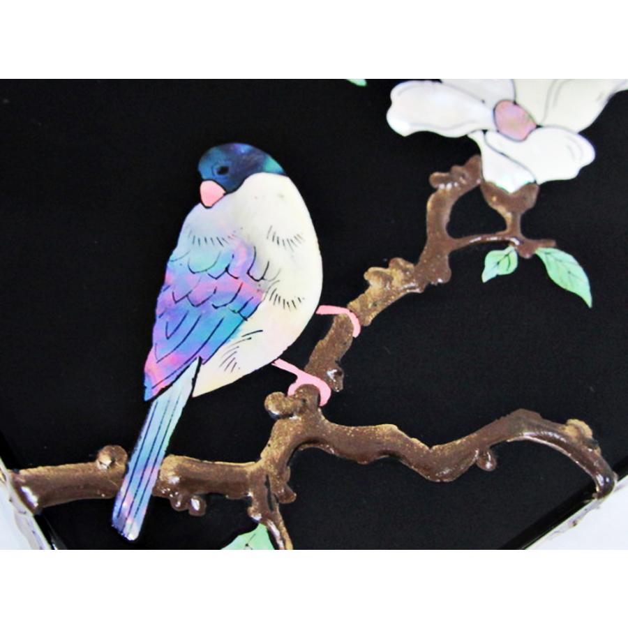 漆器 小箱 螺鈿（らでん） 螺鈿装飾 錆絵花鳥 高岡漆器 小物入れ 日本