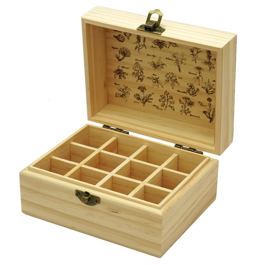Eaoike 天然木製エッセンシャルオイル収納ボックス 12本用 : Shining
