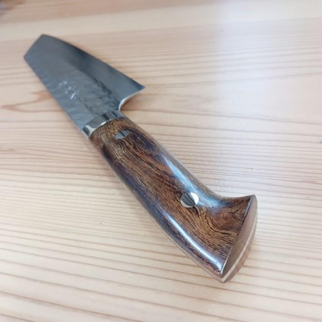 佐治武士作 銀嶺 VG10十字鎚目 ダマスカス鋼 切付剣型包丁 文化包丁