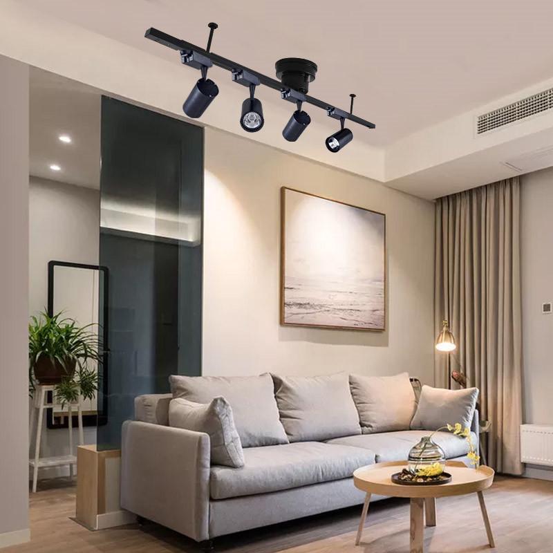 シーリングライト4灯 スポットライト付き 配線ダクトレール用 スポット