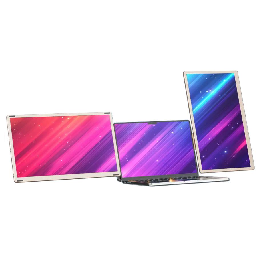 S6 デュアル モバイルモニター 15.6インチ×2画面 ノートPC用 90°回転