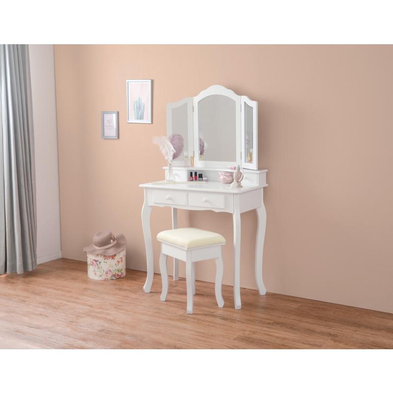HAGiHARA（萩原） ドレッサー メイクデスク 鏡台 アンティーク 白