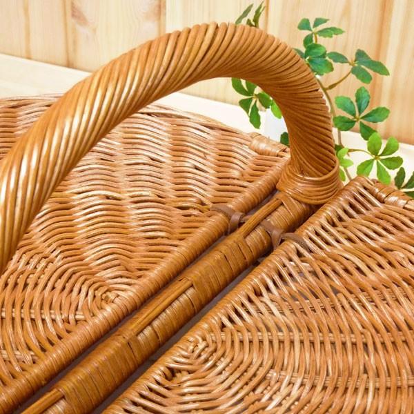 籐ピクニックバスケット かご バスケット ふた付き かわいい おしゃれ