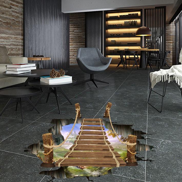 ウォールステッカー トリックアート だまし絵 壁紙シール 木 壁紙 宅C