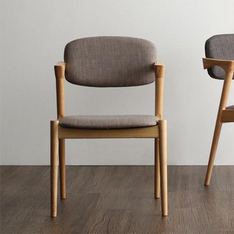 ダイニングチェア 2脚組 ハーフアーム 布張り北欧デザイン TNR