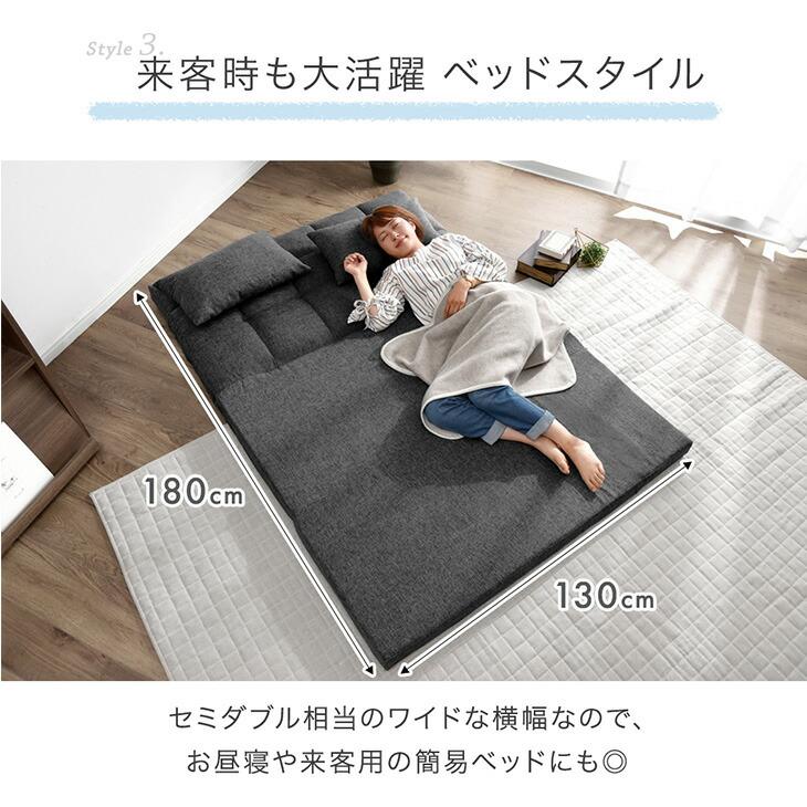 タンスのゲン 8日+5% ソファーベット 2人掛け ソファベッド ハイバック