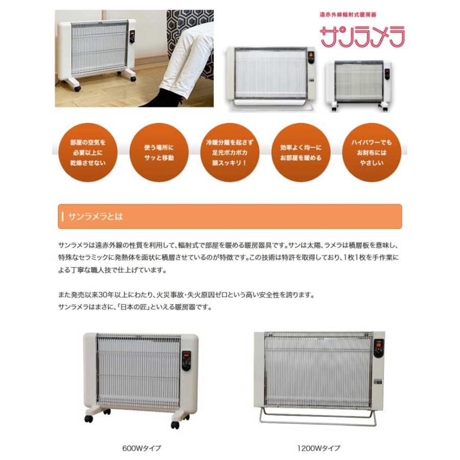 5年保証付き サンラメラ600W型 正規販売店 ブルー/グリーン/ホワイト