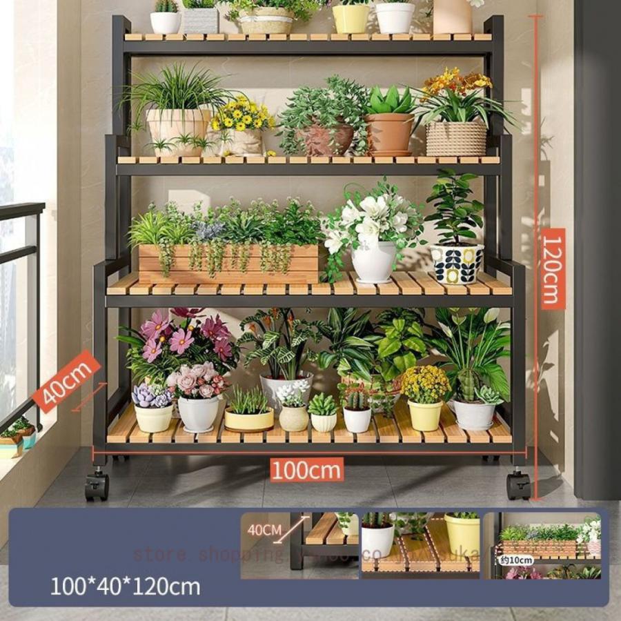 フラワースタンド 花棚 植物棚 盆栽棚 多肉植物棚 キャスター付き 室内