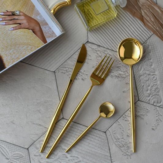 スタイリッシュカトラリー4点セットII シャイニーゴールド スプーン