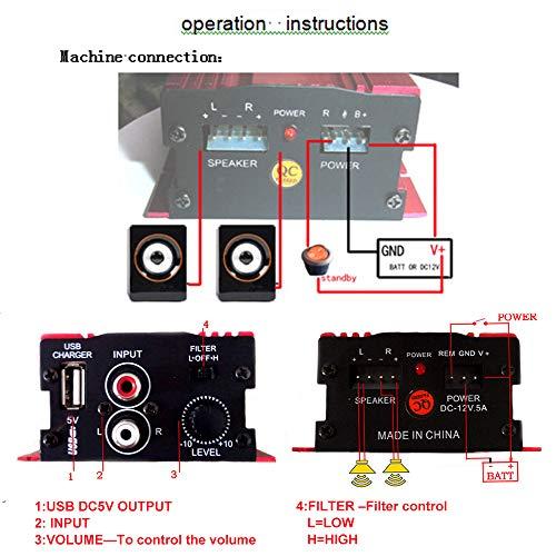 PolarLanderオートパワーサブウーファーアンプカーオーディオステレオ
