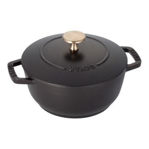 公式販売店 STAUB Wa-NABE M 18cm 生涯保証付き ブラック グレー 2色