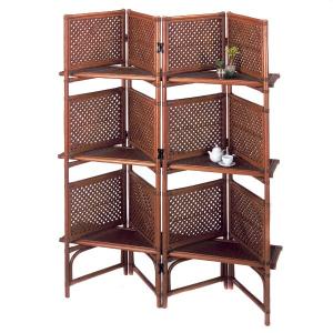 衝立 4連 ラタン パーテーション 籐家具 高さ150cm（ 衝立 間仕切り