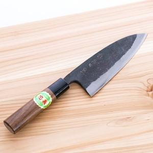 堺宏之作 白鋼 霞仕上げ 水牛桂柄 出刃包丁 180mm(6寸) 日本製 堺市