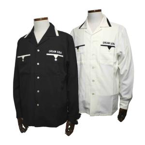 クリームソーダ（CREAM SODA） CSコットンワークシャツ ブラック/オフ